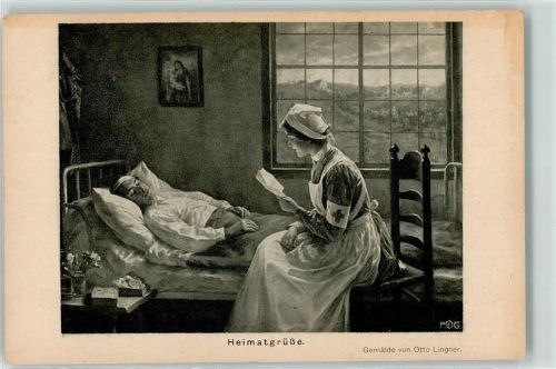 Heimatgrüße Brief Krankenschwester Verletzter sign Otto Lingner