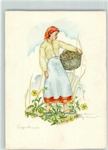 Anne-Marie Torinus Fingerkraut Frau Korb Pantoffeln Nr 1009