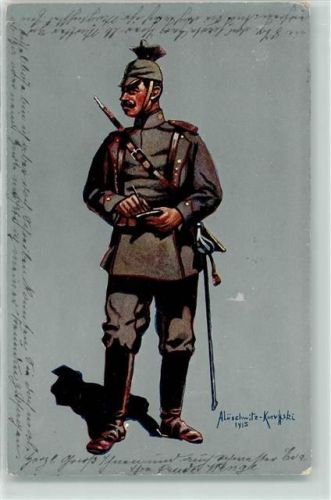 Gefreiter des 1. Bayr. Ulanen-Reg. Kaiser Wilhelm II. König v. Preussen Felduniform sign Alüschwitz-Koreffski Wohlfahrtskarte
