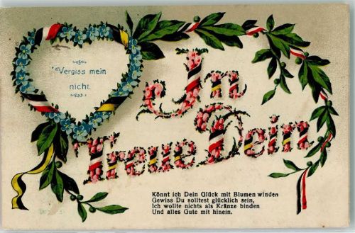 1917 Schwarz-Weiß-Rot Schwarz-Gelb Herz In Treue Dein Serie 333