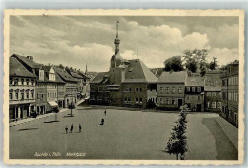 Apolda 1910 Marktplatz Rathaus mit Turm