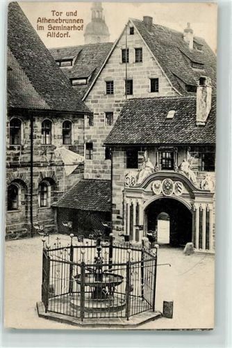Altdorf 1917 Seminarhof Athenebrunnen Tor