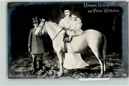 Kronprinzessin mit Prinz Wilhelm Pferd Der erste Ausritt