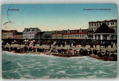 Norderney Strandleben und Kaiserstraße Strandkorb Meer
