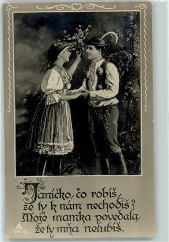 Sevetin Tracht Mann Frau Ort lt. Stempel