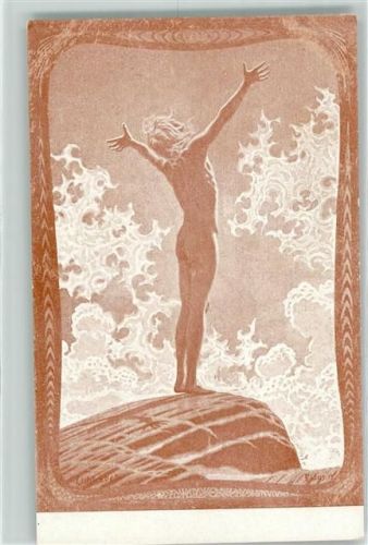 Nr. 55 Lichtgebet Jugendstil Erotik AK