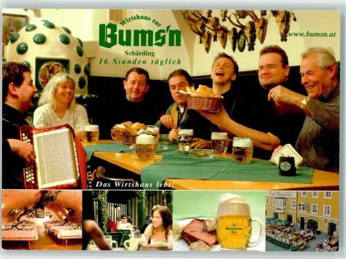 Schärding Innere Stadt Wirtshaus zur Bums´n Braugasthof Gasthaus Brauerei Baumgartner Akkordeon Kamin Bier