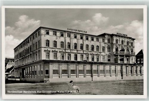 Norderney Kur Strandhotel Kaiserhof A.G. Siechen Bier Bank Frau