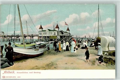 Ahlbeck Strand Seesteg Segelschiffe