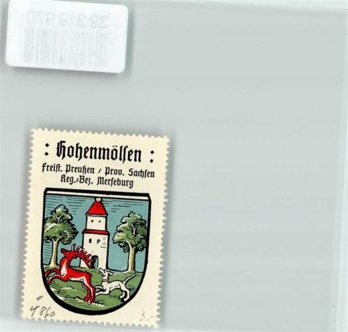 06679 O4860 Hohenmölsen Vignette Wappen Hirsch Hund Kaffee Hag