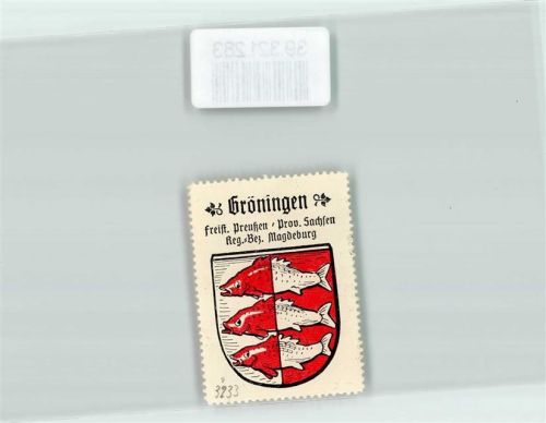 Gröningen Wappen Kaffee Hag ca. 1920-1940 Fische