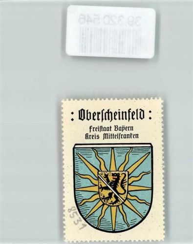 Oberscheinfeld Wappen Kaffee Hag ca. 1920-1940 Sonne Schwarzer Löwe