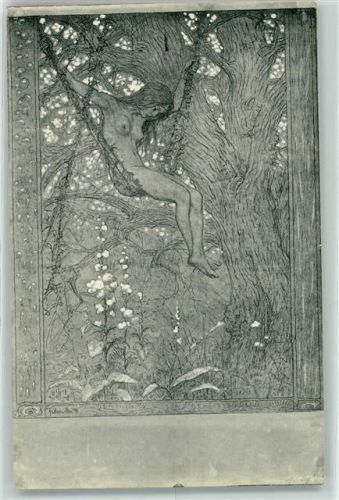 Nr. 47 Lianenschaukel Jugendstil AK