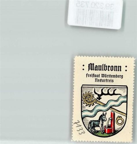 Maulbronn Wappen Kaffee Hag ca. 1920-1940 Brunnen Esel Bischofstab