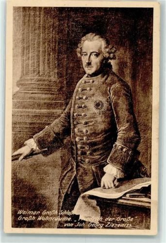 O5300 Weimar , Thür Gemälde Schloss Wohnräume Friedrich der Grosse von Georg Ziesenriss Adel Friedrich der Große