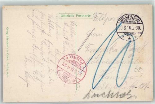 Wehrheim 1916 Stempel Hannover Porto Saalburg sign