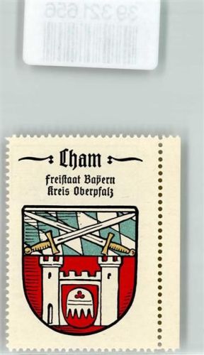 Cham Vignette Wappen Freistaat Bayern Kreis Oberpfalz