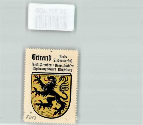 Ortrand Vignette Wappen Freist. Preußen Prov. Sachsen Regierungsbezirk Merseburg