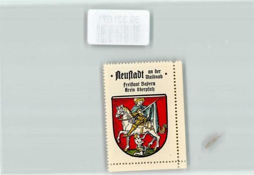 Neustadt Vignette Wappen Freistaat Bayern Kreis Oberpfalz