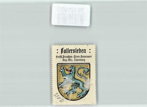 Fallersleben Vignette Wappen Freist. Preußen Prov. Hannover Reg. Bez. Lüneburg