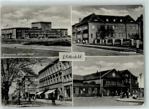 Bitterfeld Kulturpalast Wilhelm Pieck Kreissparkasse HO Kaufhaus Universal Bahnhof