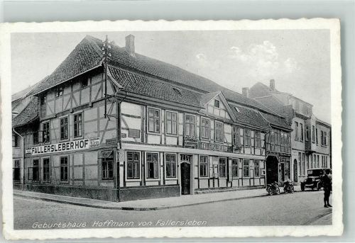 Fallersleben Gasthaus Fallerslebenhof Geburtshaus Hoffmann v. Fallersleben Motorrad Oldtimer