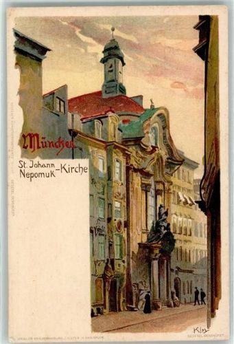 München 1899 Kirche St. Johann - Verlag Velten
