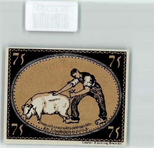 Diepholz 1921 Notgeld Gutschein über 75 Pfennig für den Kreis Diepholz Nr. 20327