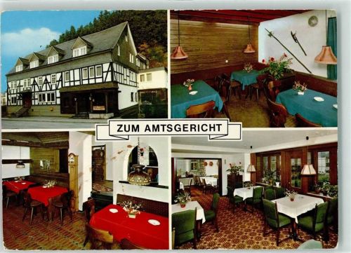 57399 W5942 Kirchhundem Foto AK Pension Zum Amtsgericht Innenansicht