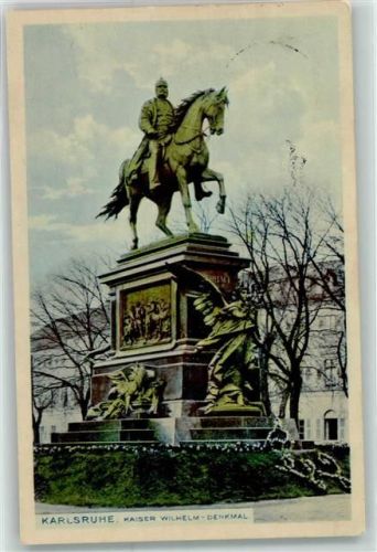 W7500 Karlsruhe , Baden Denkmal Verlag Moos Nr.2536 Adel Kaiser Wilhelm I 1913