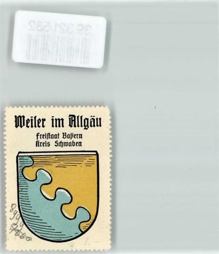 Weiler Vignette Wappen Freistaat Bayern Kreis Schwaben