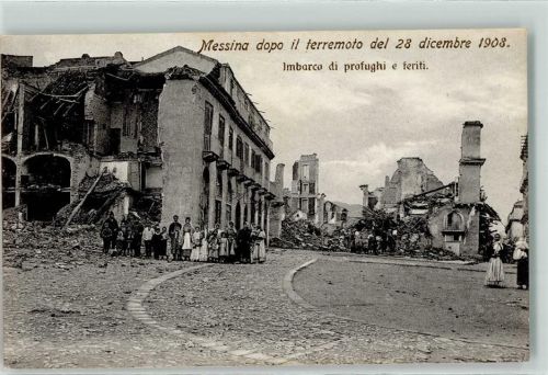 Messina 1908 Erdbeben vom 28. 12.1908 Imbarco di profughi e feriti