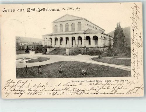 Bad Brückenau 1899 Kursaal Denkmal König Ludwig I. von Bayern