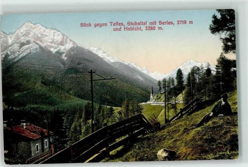 Fulpmes Blich gegen Telfes Stubaital mit Serles und Habicht