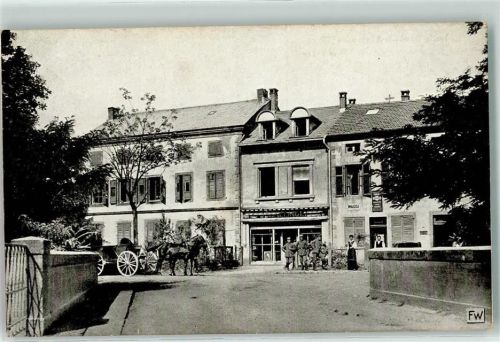 Avricourt Soldaten Kutsche Maggi Emailleschild Erinnerung Weltkrieg 1914-16