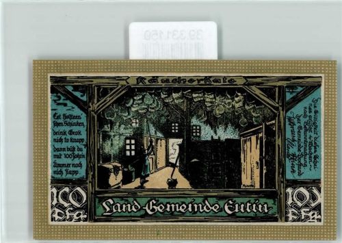Eutin Notgeld 100 Pfennig Räucherkate Vögel