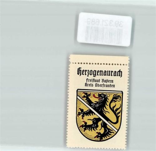 Herzogenaurach Vignette Wappen Freistaat Bayern Kreis Oberfranken