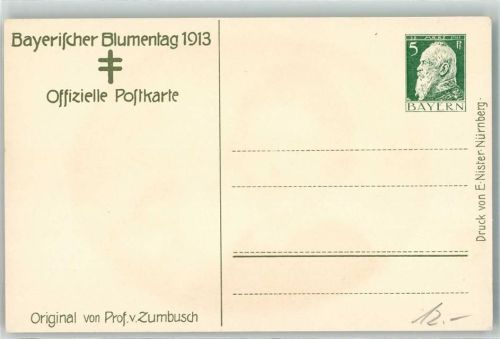 Bayerischer Blumentag 1913 sign Prof. v. Zumbusch