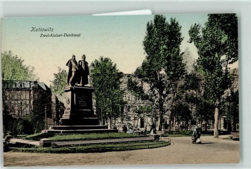 Kattowitz Zwei Kaiser Denkmal Pickelhaube