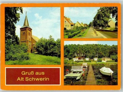 Alt Schwerin Backsteinkirche Tretboot Auto