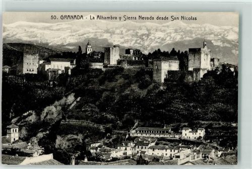 Granada la Alhambra y Sierra Nevada desde San Nicolas