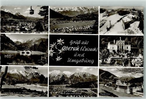 Laibach Blick v.d.Wankbahn auf Garmisch u.Zugspitze Kloster Ettal Königsschlss Linderhof