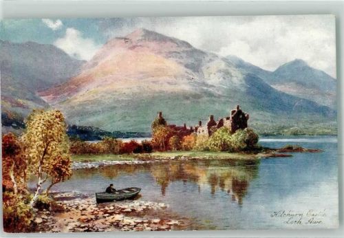 sign.Wimbush H.B. Kilchurn Castler RuderbootTucks Oilette Nr.7682