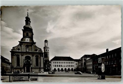 Frankenthal Rathaus Dreifaltigkeitskirche Ev. Kirche Werbesäule