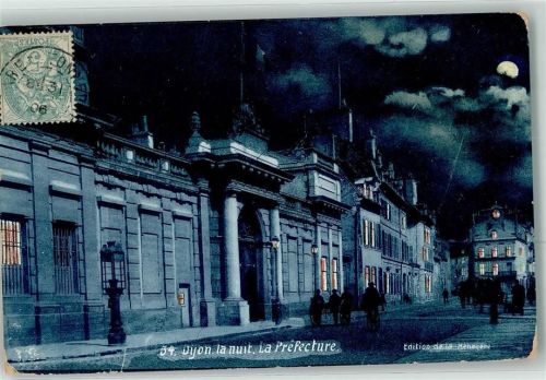 Dijon La Nuit La Prefecture Mond Nacht Beleuchtung
