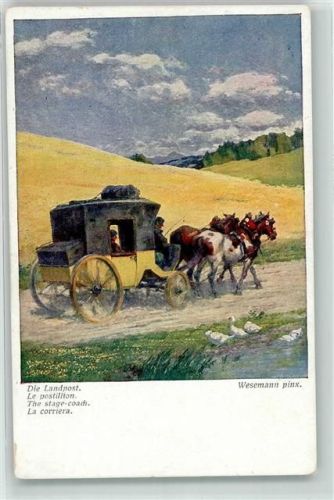Die Landpost sign. Wesemann B.K.W.I Nr.1632