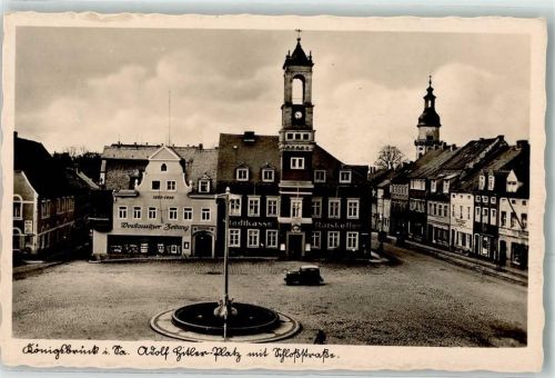 Königsbrück 1938 Adolf Hiltler Platz Schlosssttrasse Gasthaus Ratskeller WK II