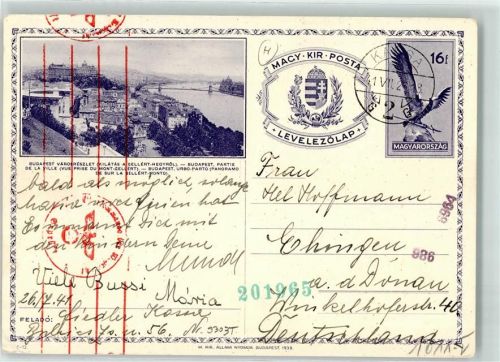 Budapest Ganzsache Stempel Geprüft WK II