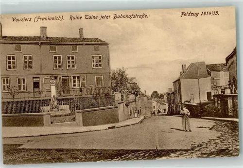 Vouziers 1914 - 1915 Hippolyte Adolphe Taine Denkmal Bahnhofstraße
