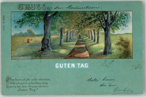 1900 Gruss aus Guten Tag Spruch Allee E.B.C.i.B. Nr.9145